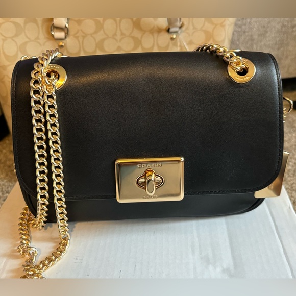 Coach Handbags - COACH Cassidy Crossbody Black Soft Leather. Gold Hardware. Suede Interior